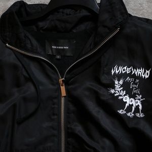 ROSE IN GOOD FAITH X JUICE WRLD 999 CLUB Suede-Lined Bomber Jacket LIMITED RUN